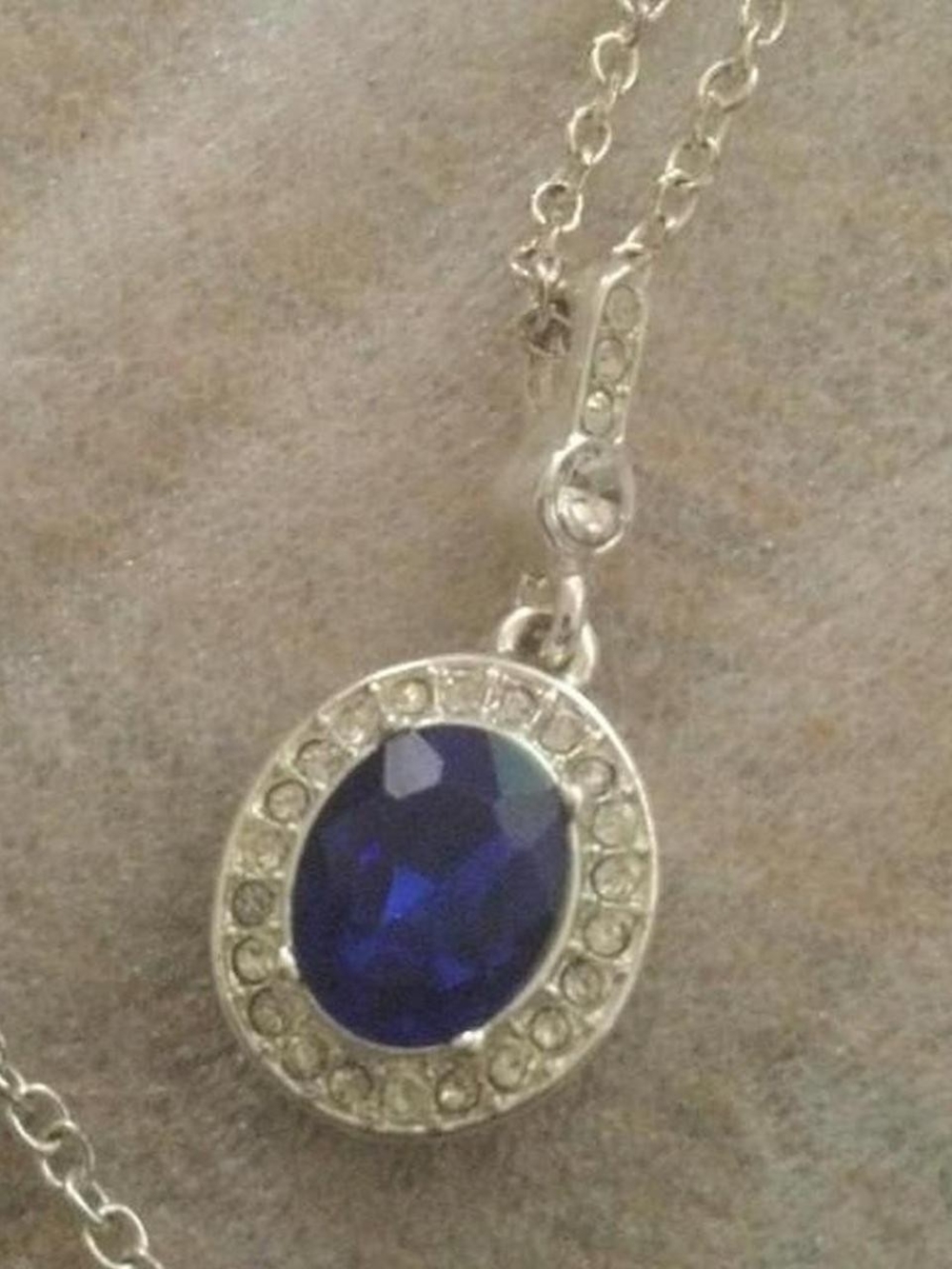 Avon Blue Rhinestone Necklace